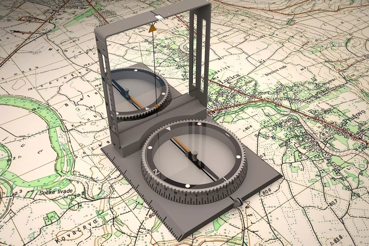 army compass 3D model_0