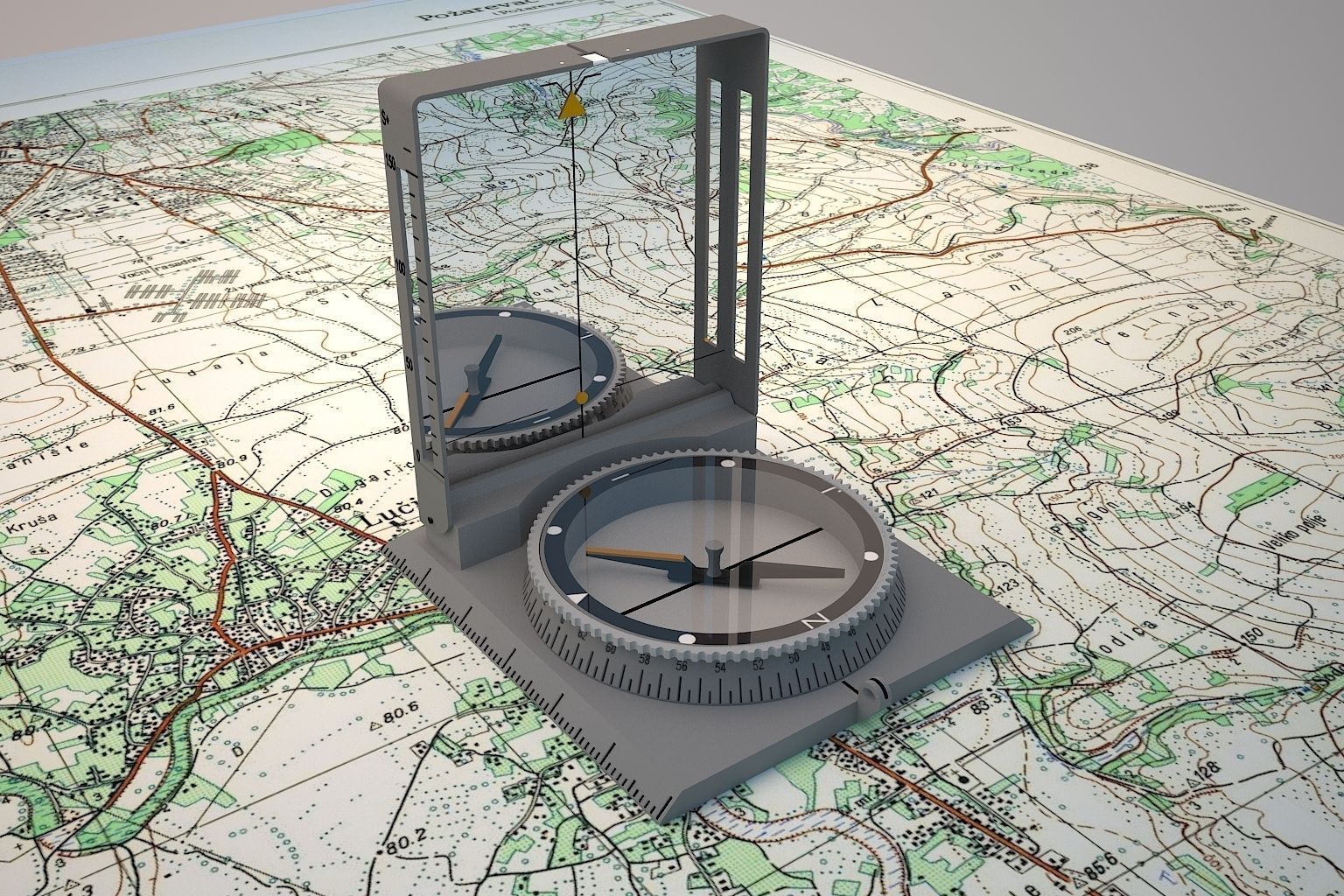 army compass 3D model_3
