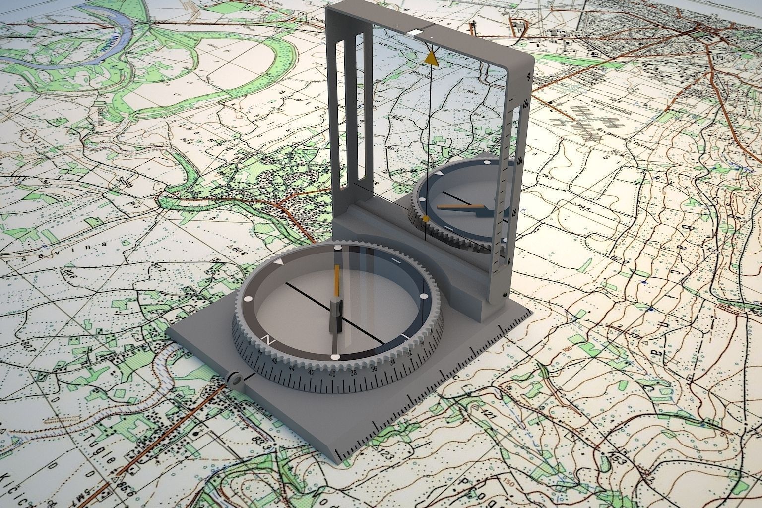army compass 3D model_4