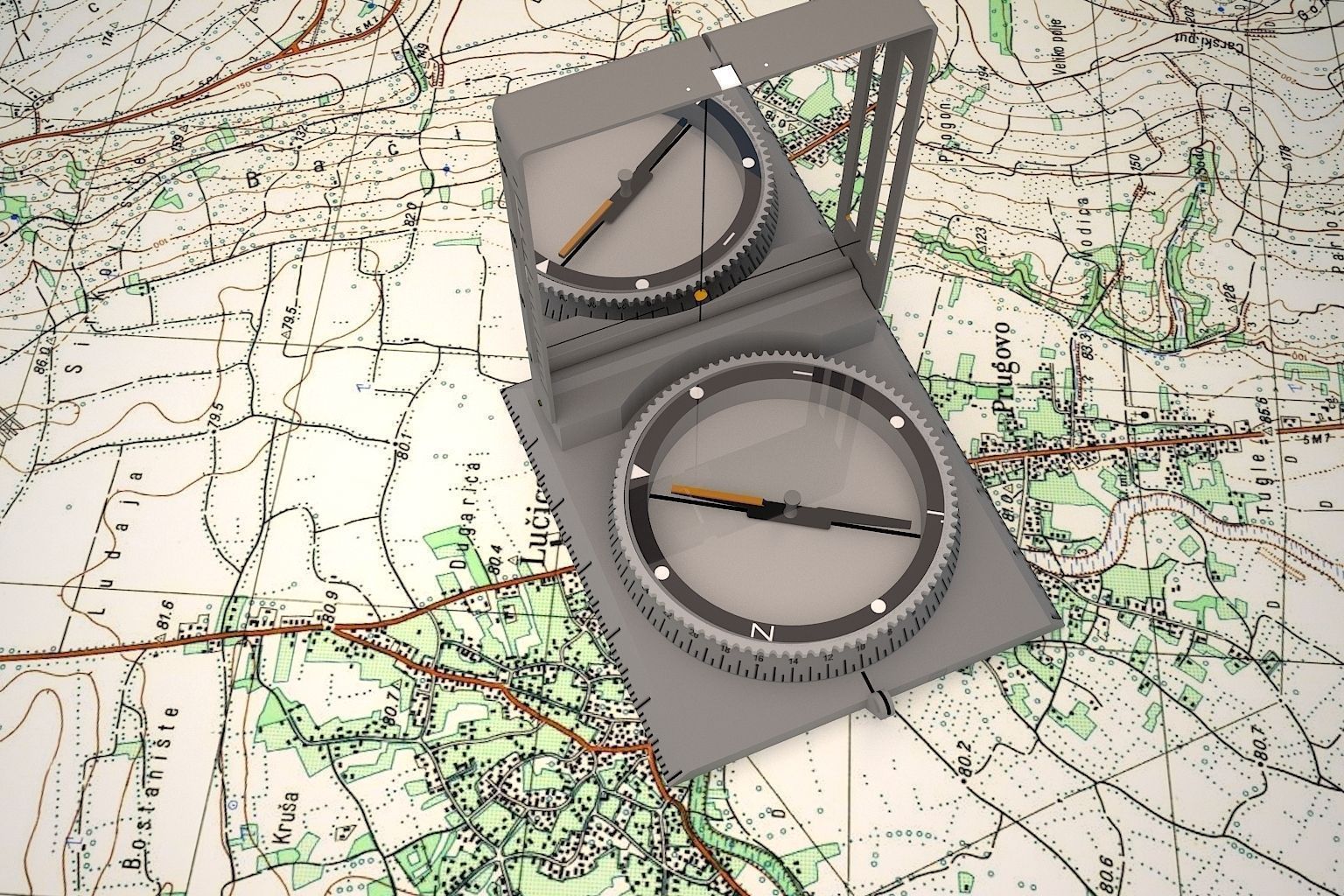 army compass 3D model_2