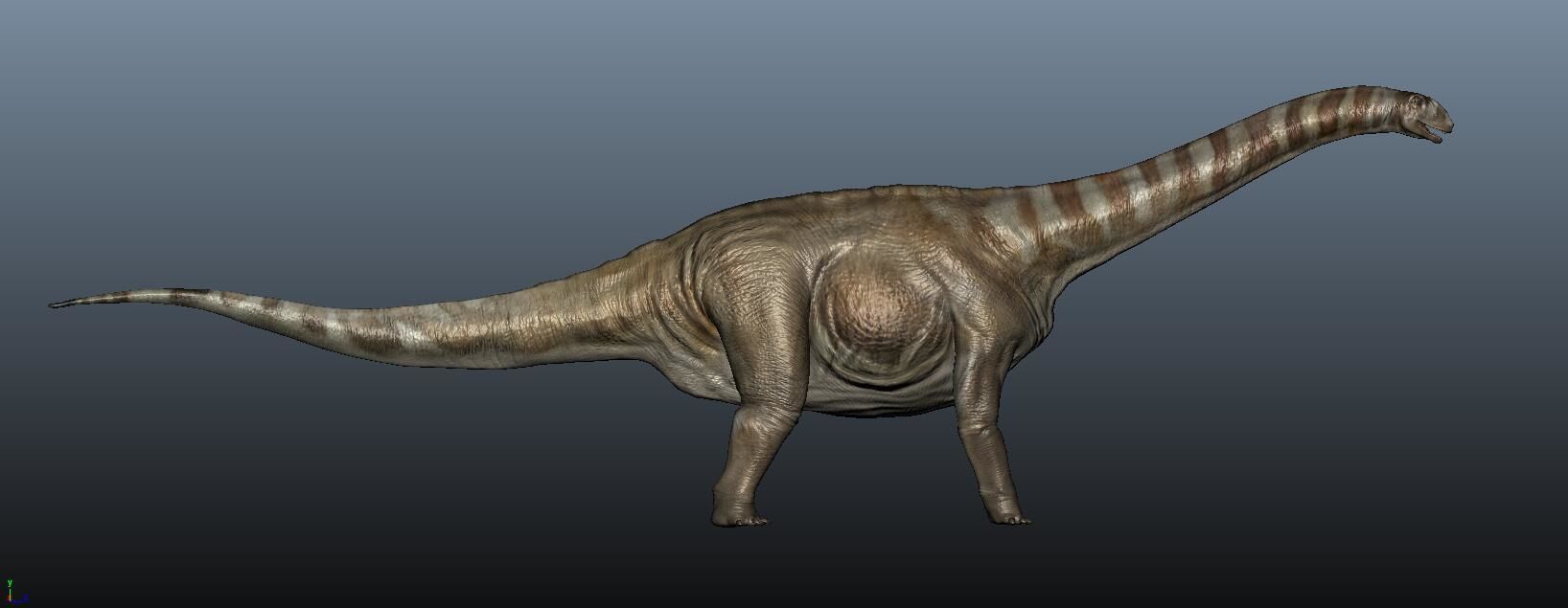 Apatosaurus dinosaur 3D model_2