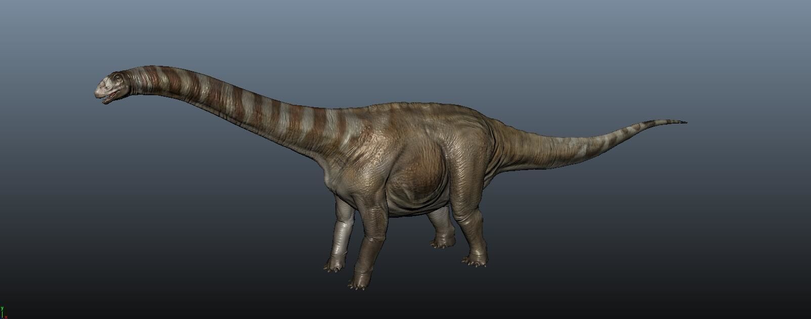 Apatosaurus dinosaur 3D model_1