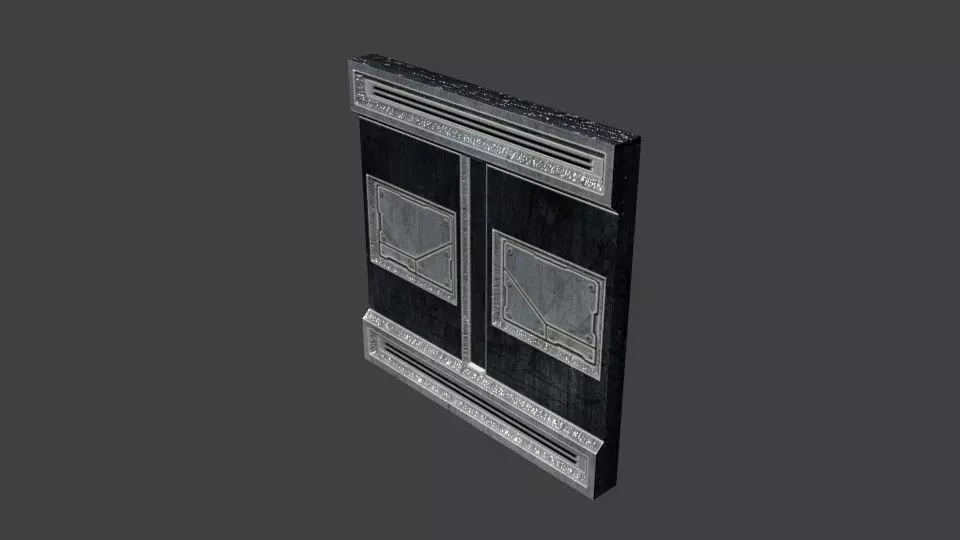 Sci-Fi Wall Panel Low-poly 3D model_0