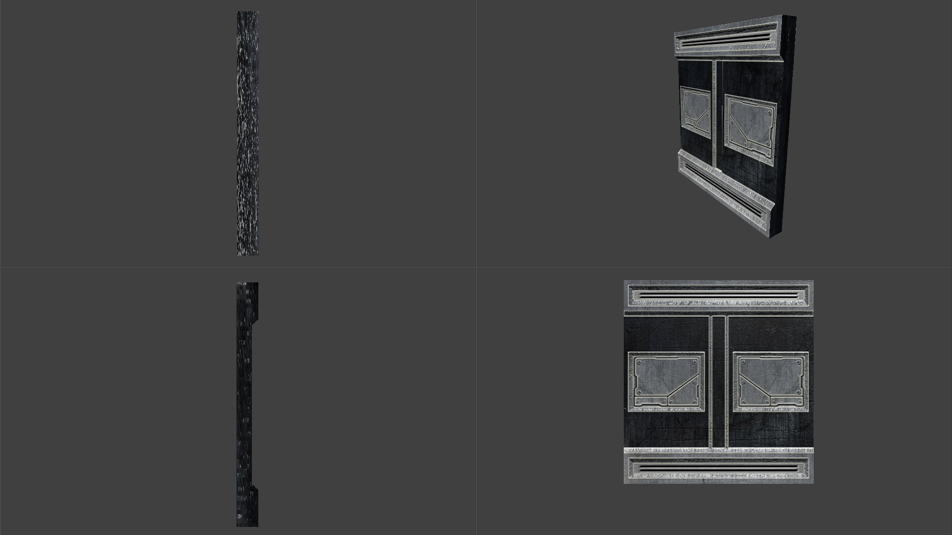 Sci-Fi Wall Panel Low-poly 3D model_4