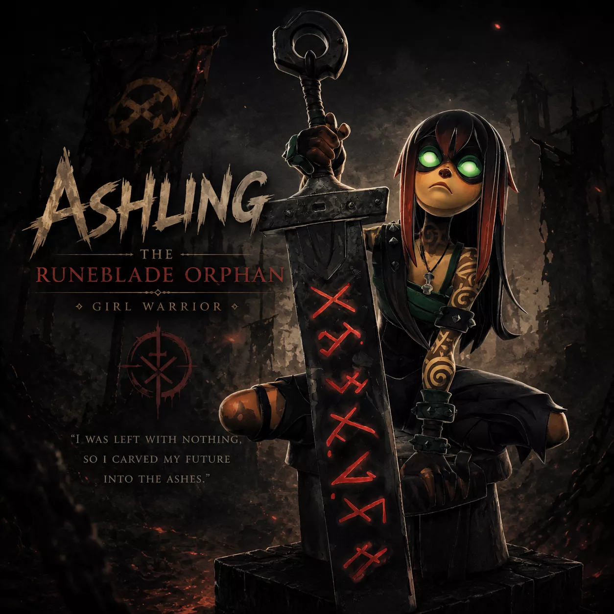 Ashling the Runeblade Orphan - Girl Warrior - Free Free 3D model