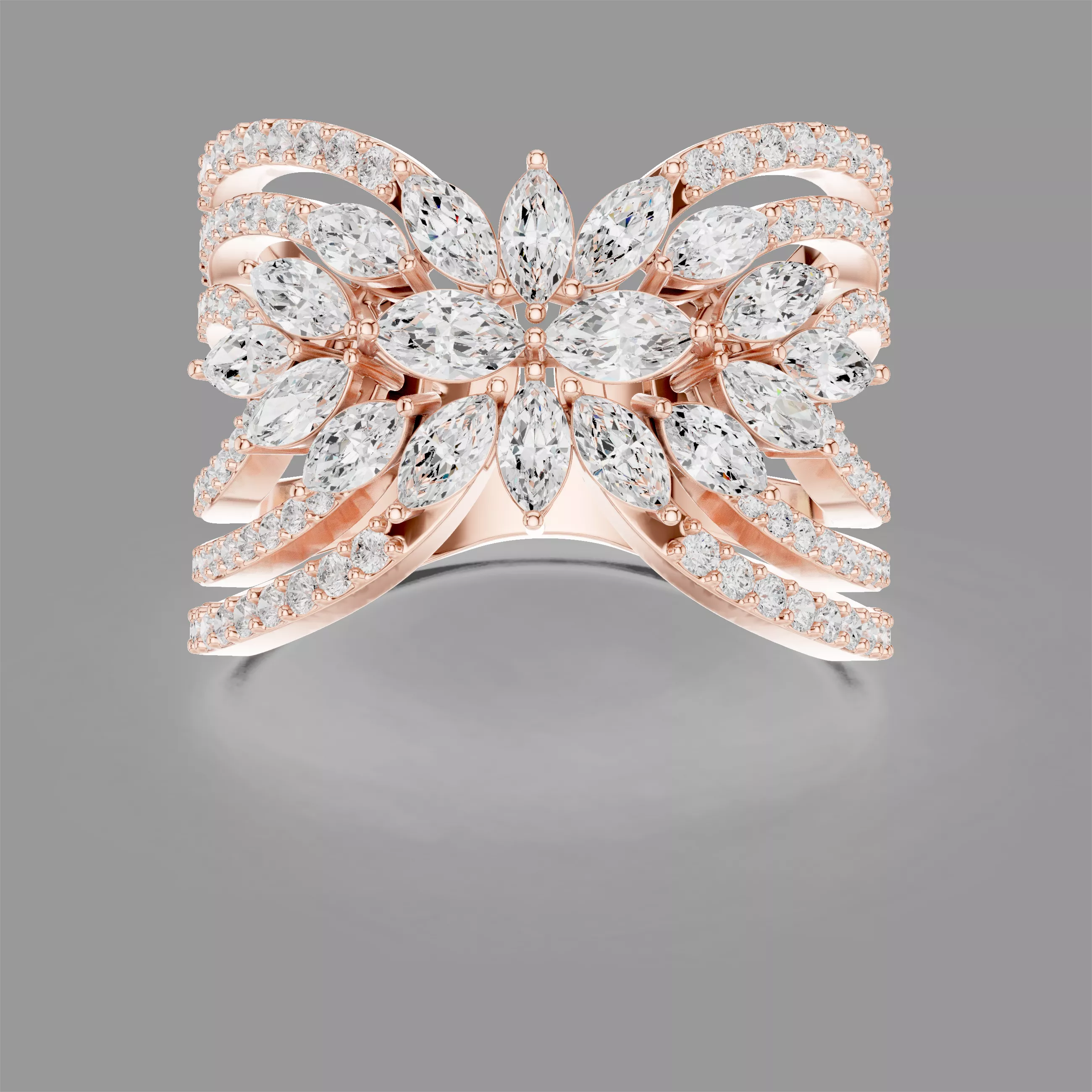 Cocktail Diamond Ring 3D print model