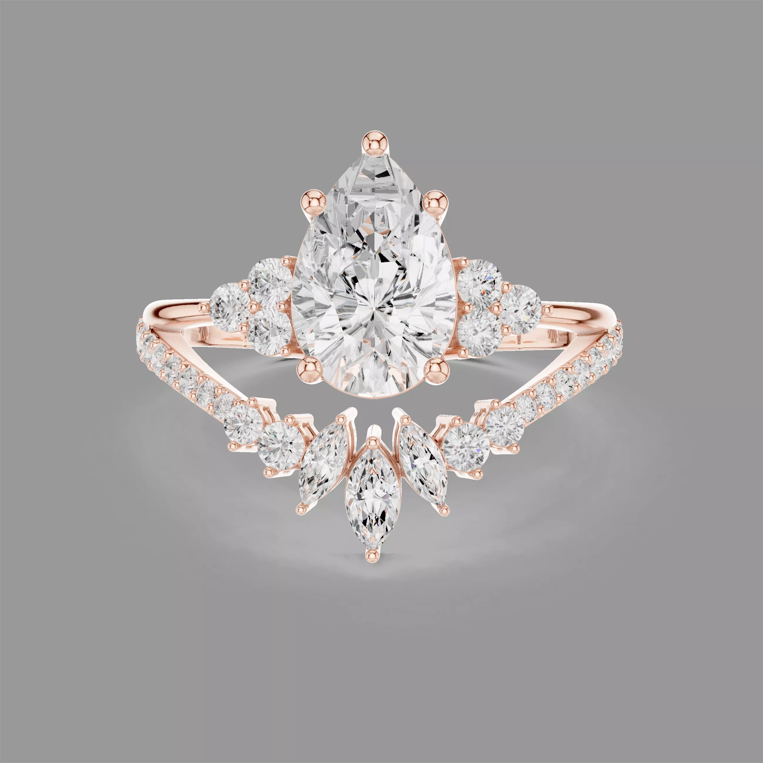 Cocktail Diamond Ring 3D print model