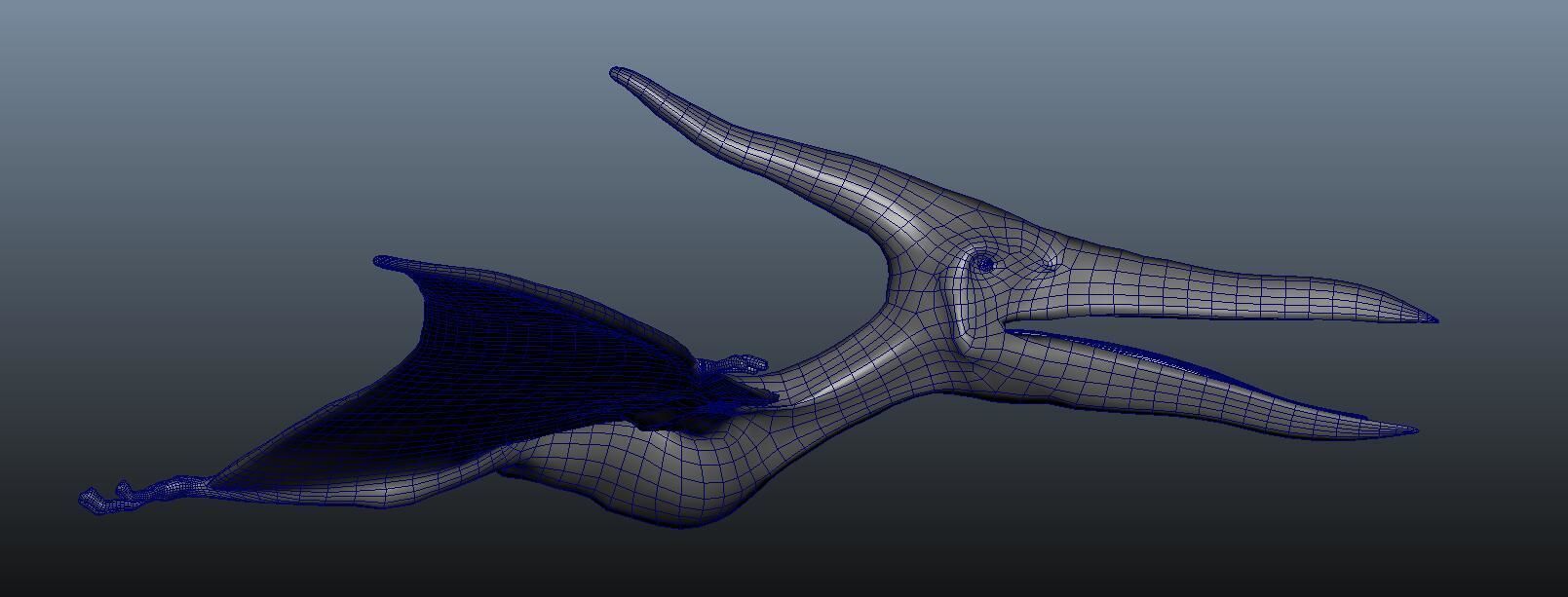 Pteranodon dinosaur flying in sky 3D model_9