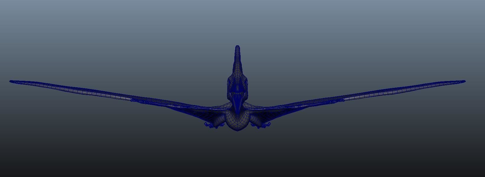 Pteranodon dinosaur flying in sky 3D model_7