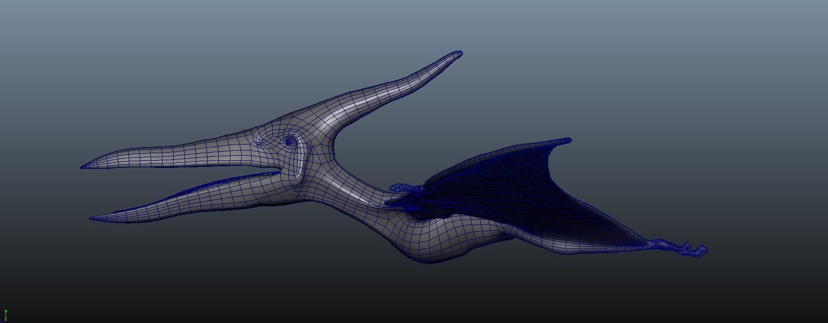 Pteranodon dinosaur flying in sky 3D model_8