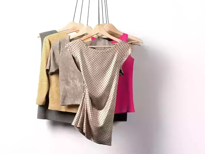 Women s Clothes on Hangers
