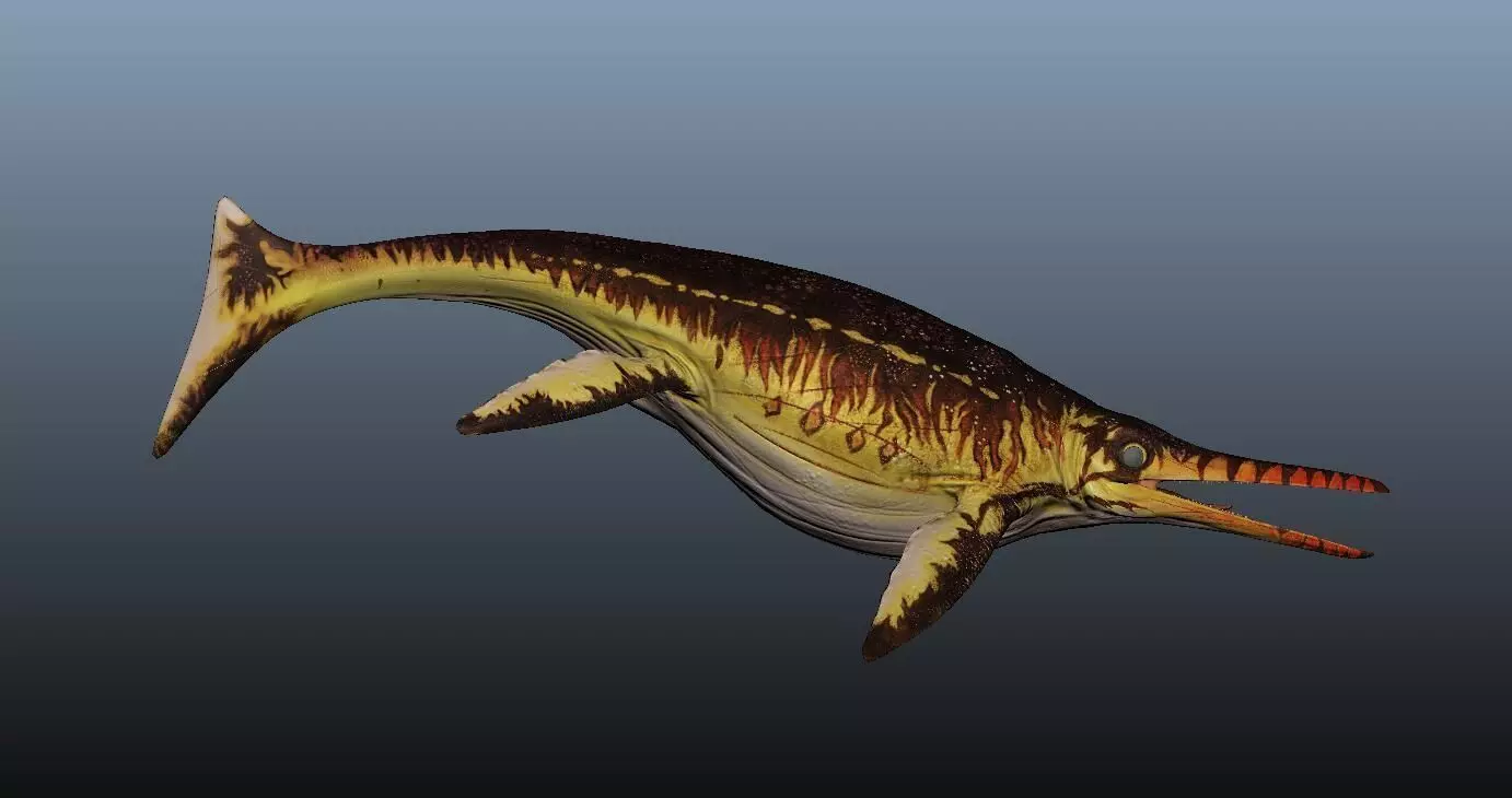 Shonisaurus dinosaur 3D model_0