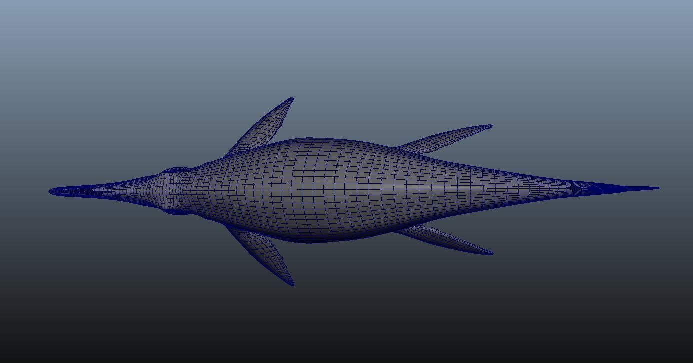 Shonisaurus dinosaur 3D model_5