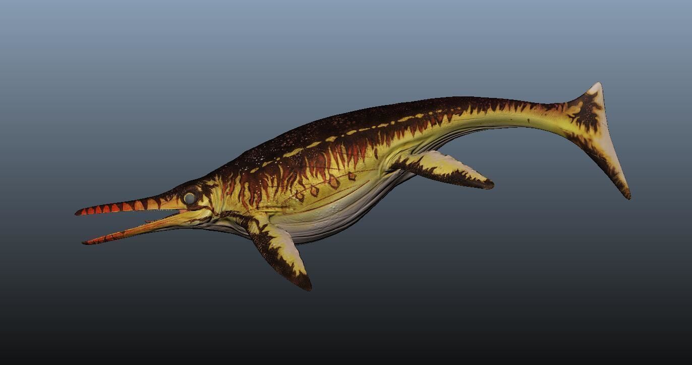 Shonisaurus dinosaur 3D model_4