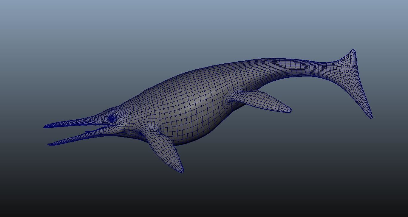 Shonisaurus dinosaur 3D model_8