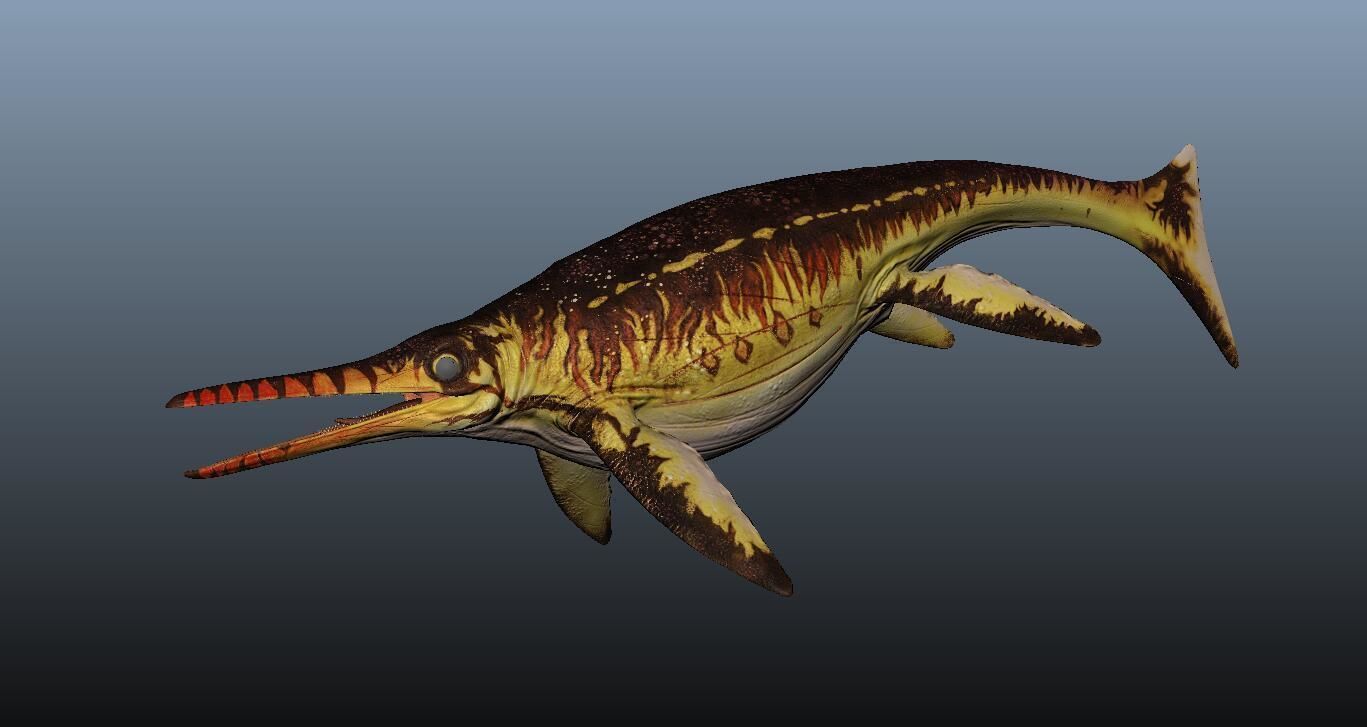 Shonisaurus dinosaur 3D model_1