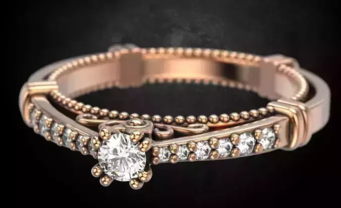 Ring with stones for girls