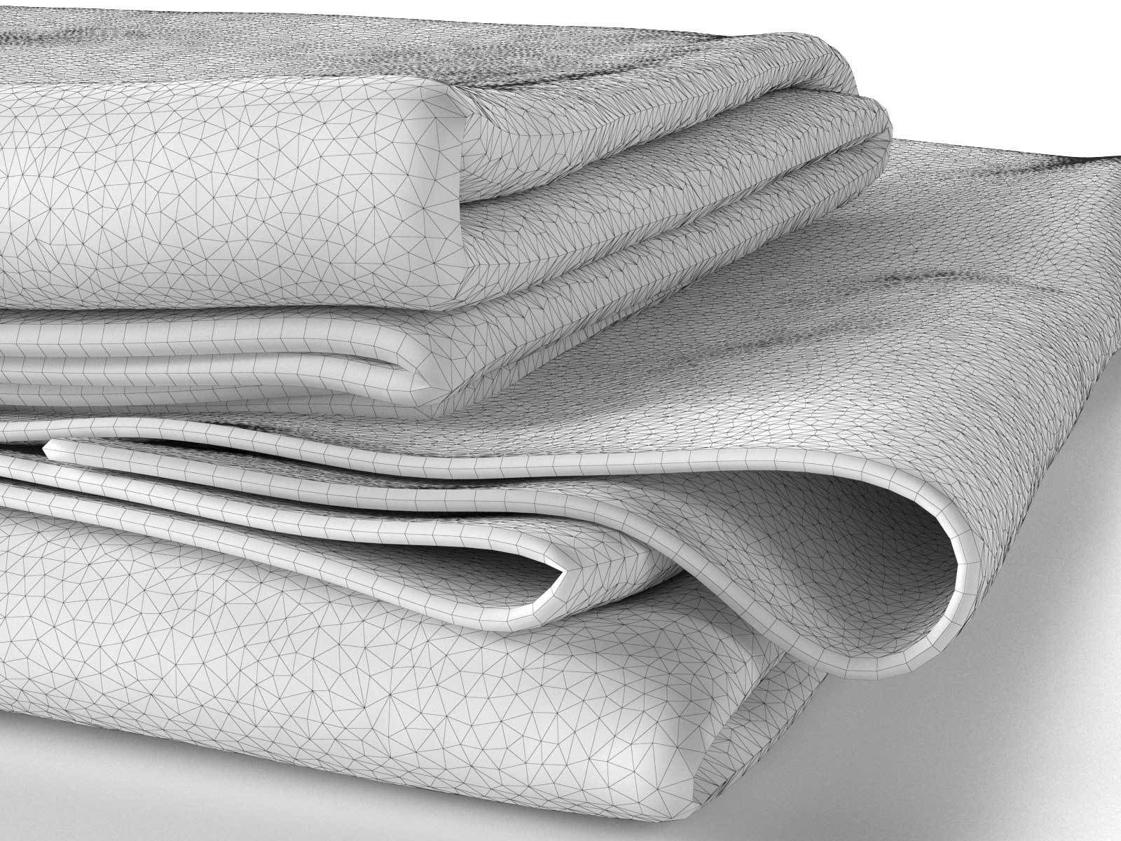 Bath Towel Set 01 3D model_3