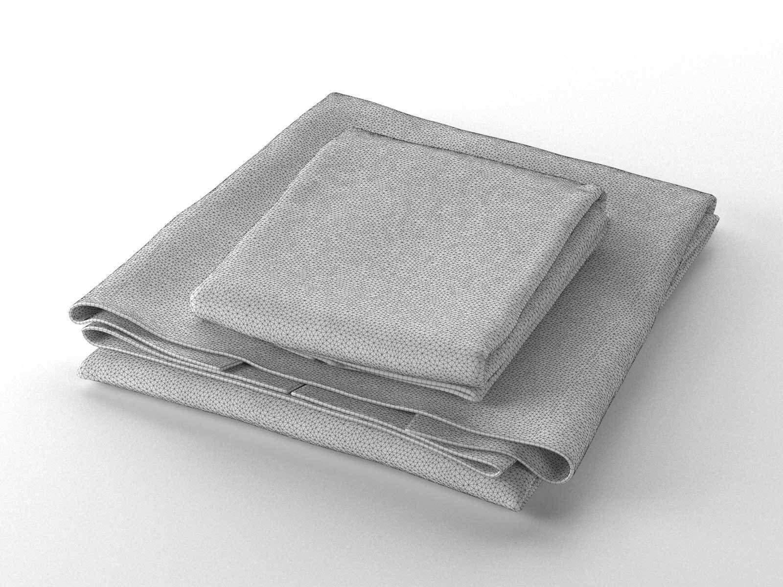 Bath Towel Set 01 3D model_2