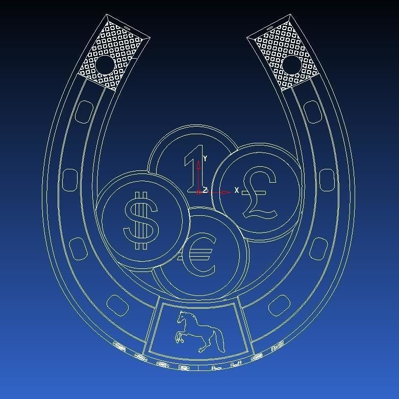 Horseshoe coin 3D print model_4