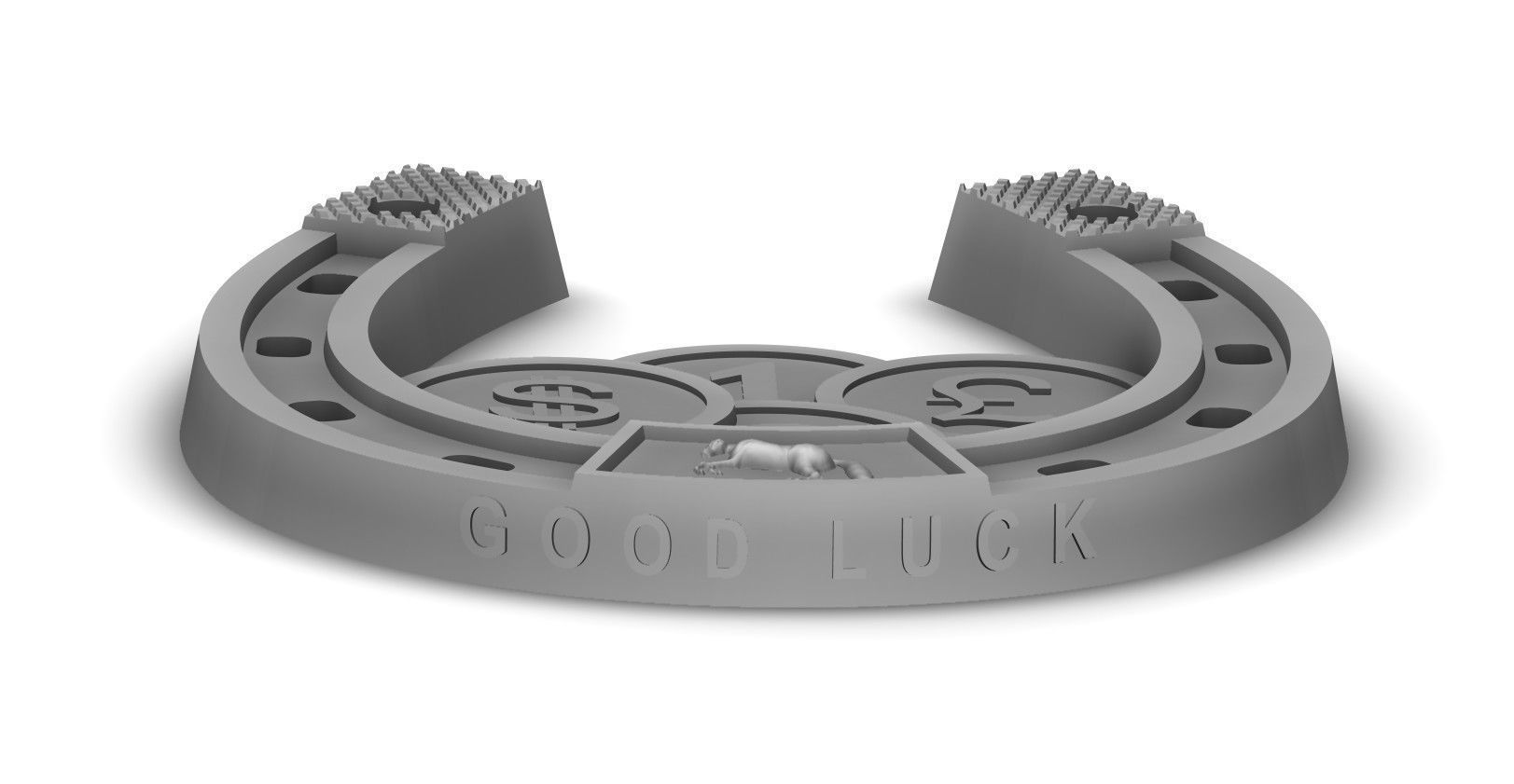 Horseshoe coin 3D print model_2