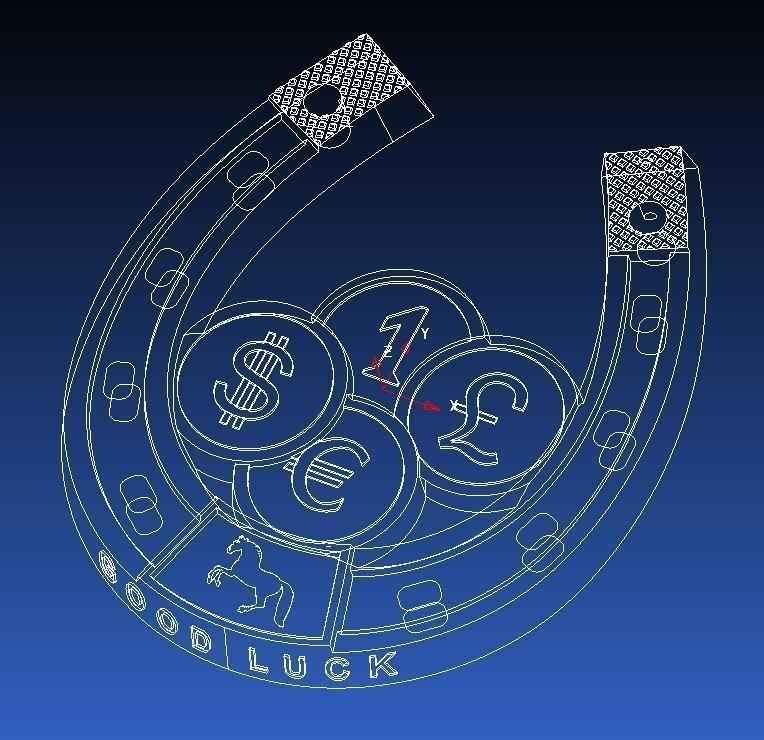 Horseshoe coin 3D print model_3