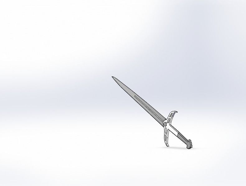 sword Low-poly 3D model_1