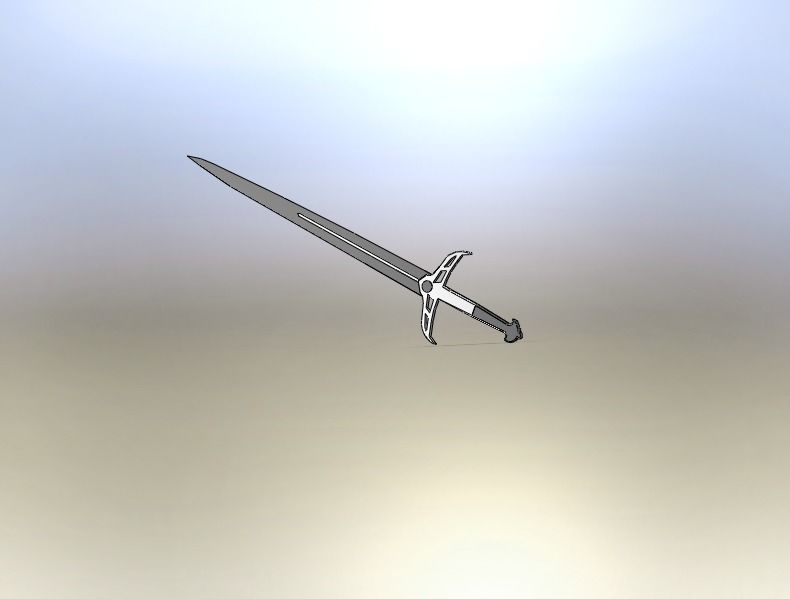 sword Low-poly 3D model_2