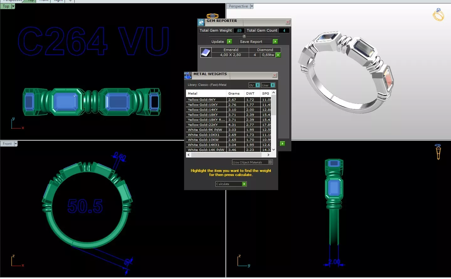 Emerald Cut Bezel Band 3D print model