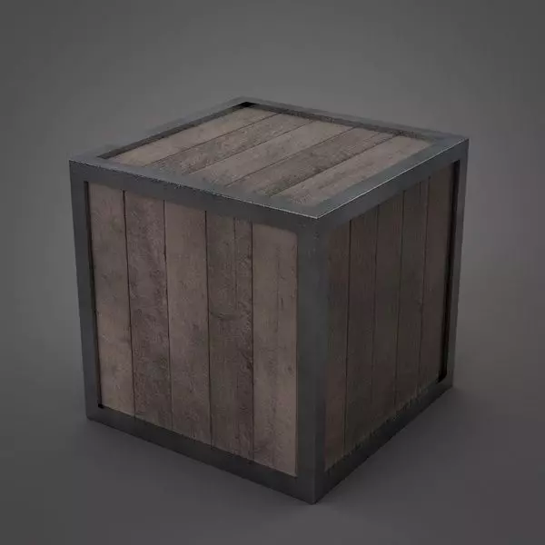 BOX of wood and metal Free 3D model_0