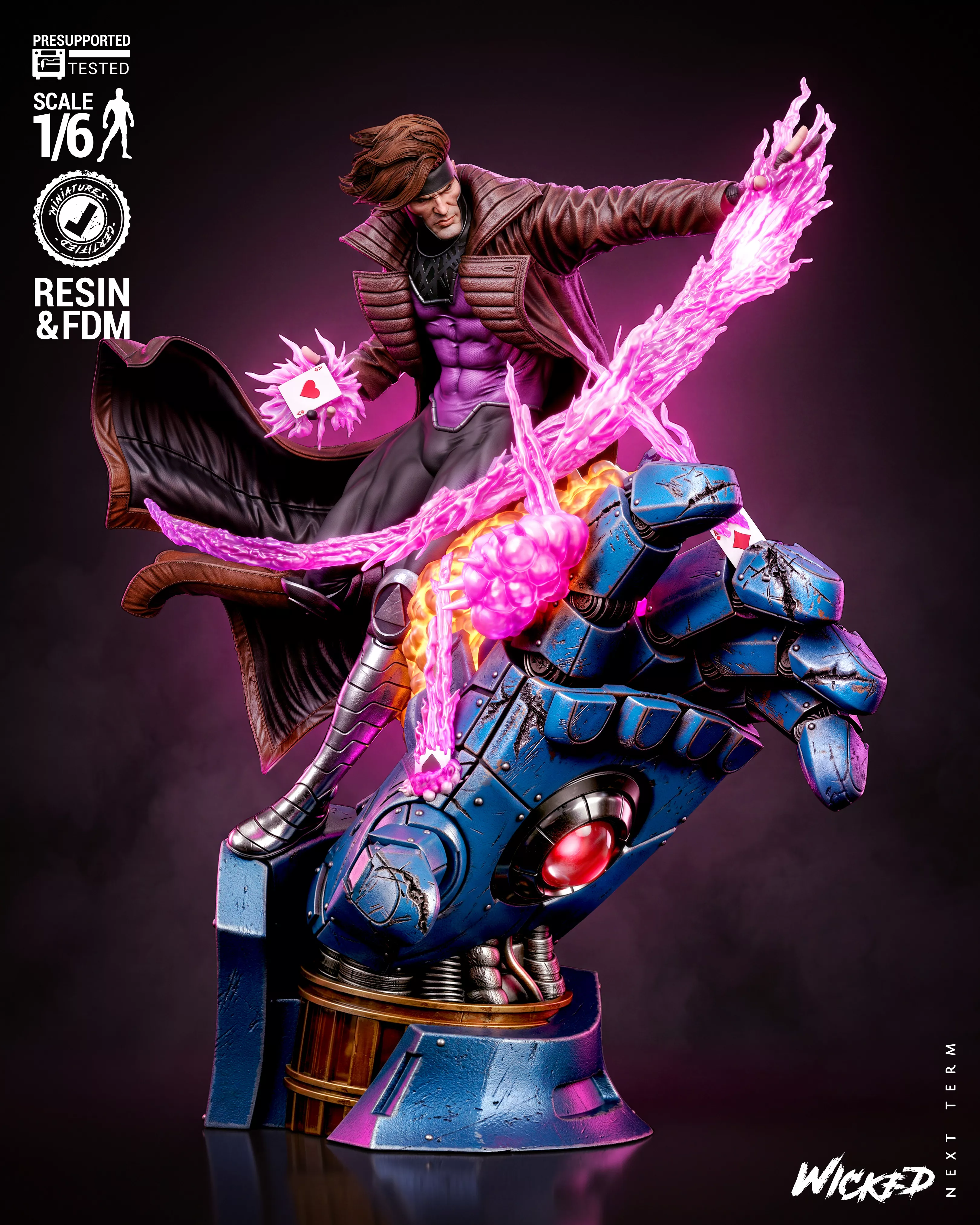Wicked Marvel Gambit Sculpture 3D print model