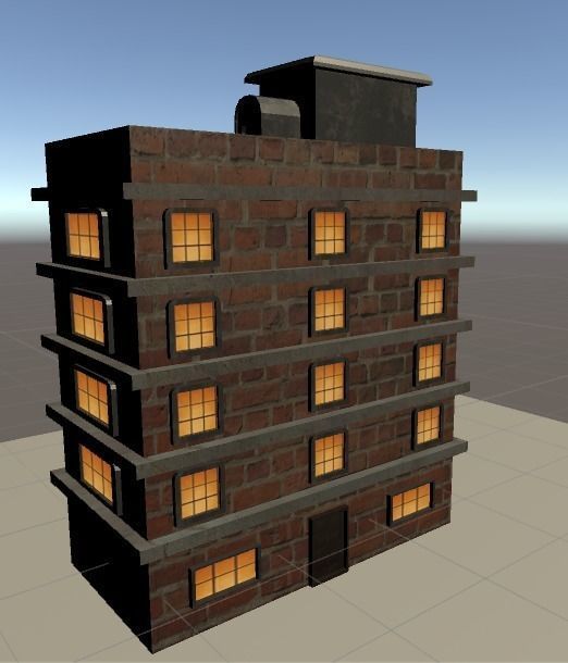 Simple Low Poly Building Free low-poly 3D model