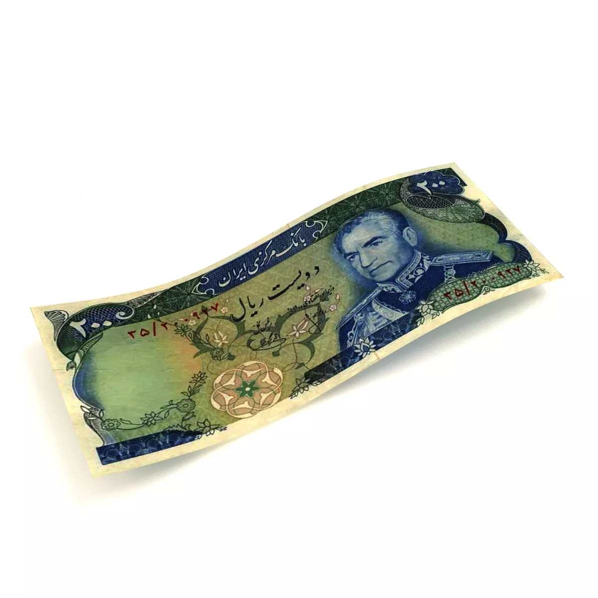 Bank Note 200 Rials 3D model