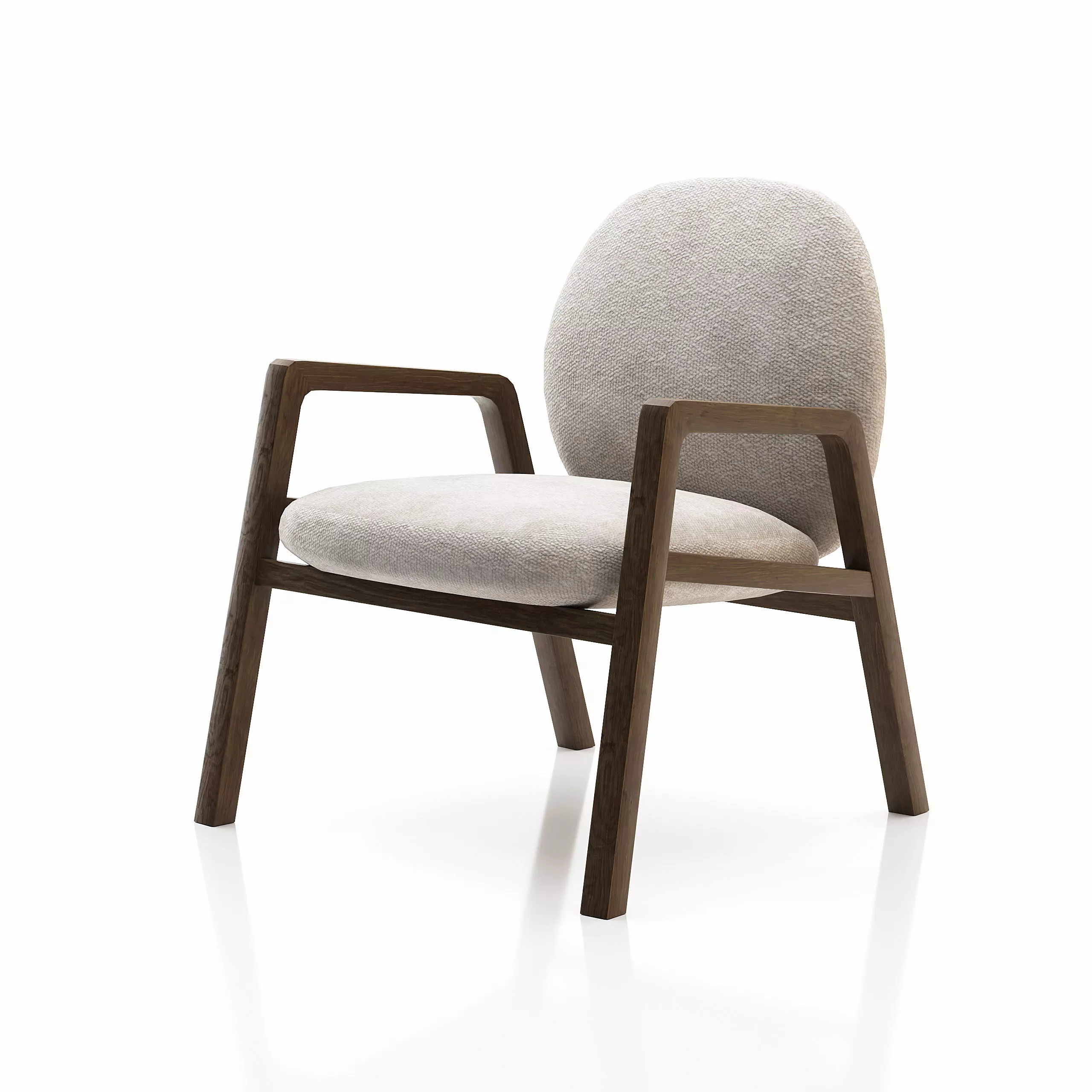 Minimalist Wooden Lounge Armchair Free 3D model