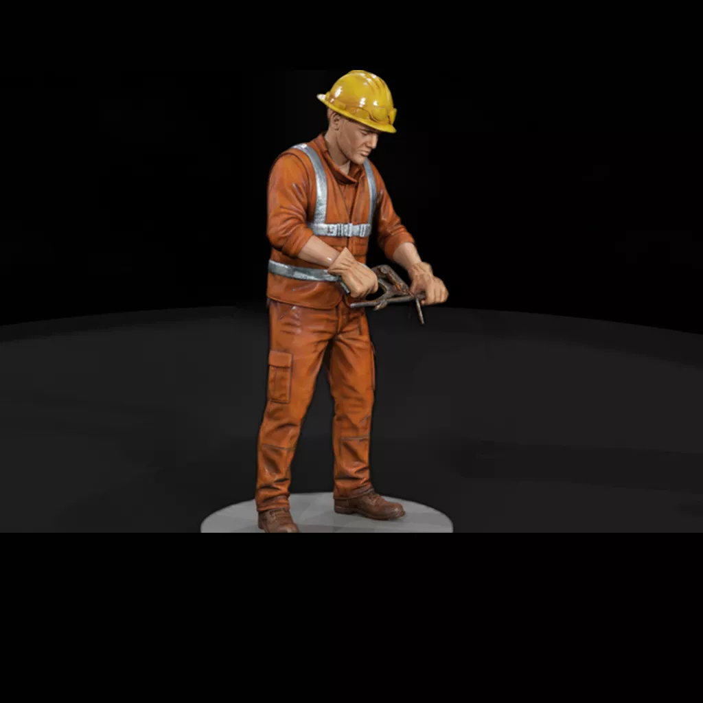 Construction Rebar Tier Worker Standing Figure 3D print model