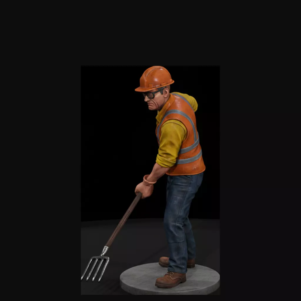 Track Worker Spreading Ballast 3D print model
