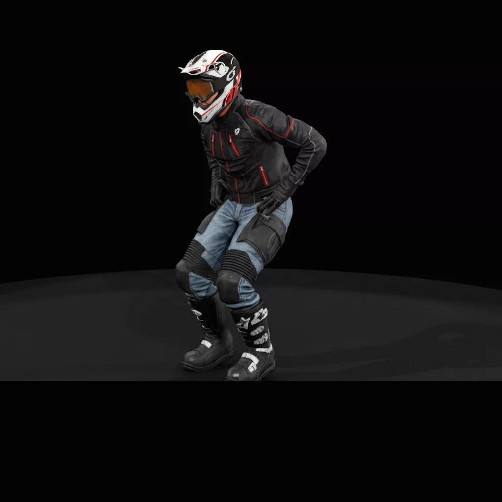Seated Motorcycle Rider Modern Motocross Gear 3D print model