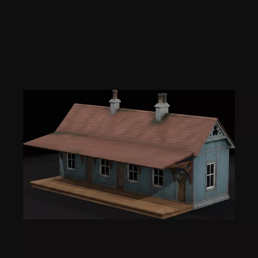 Old Rural Railway Station Unbranded 3D print model