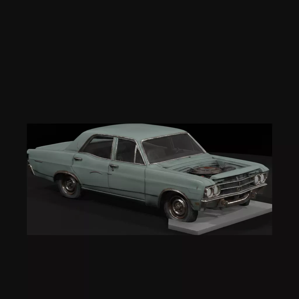 Stripped 1960s Sedan Awaiting Repair 3D print model