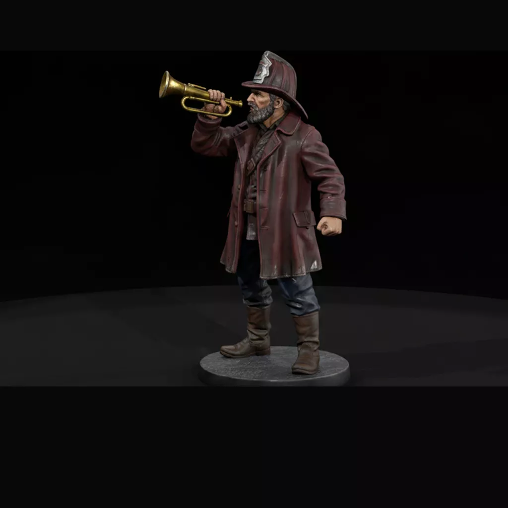 1880s Fire Chief with Speaking Trumpet 3D print model