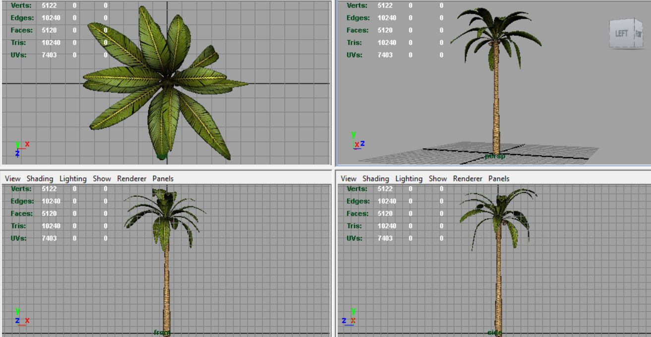 Palm Tree Low-poly 3D model_6