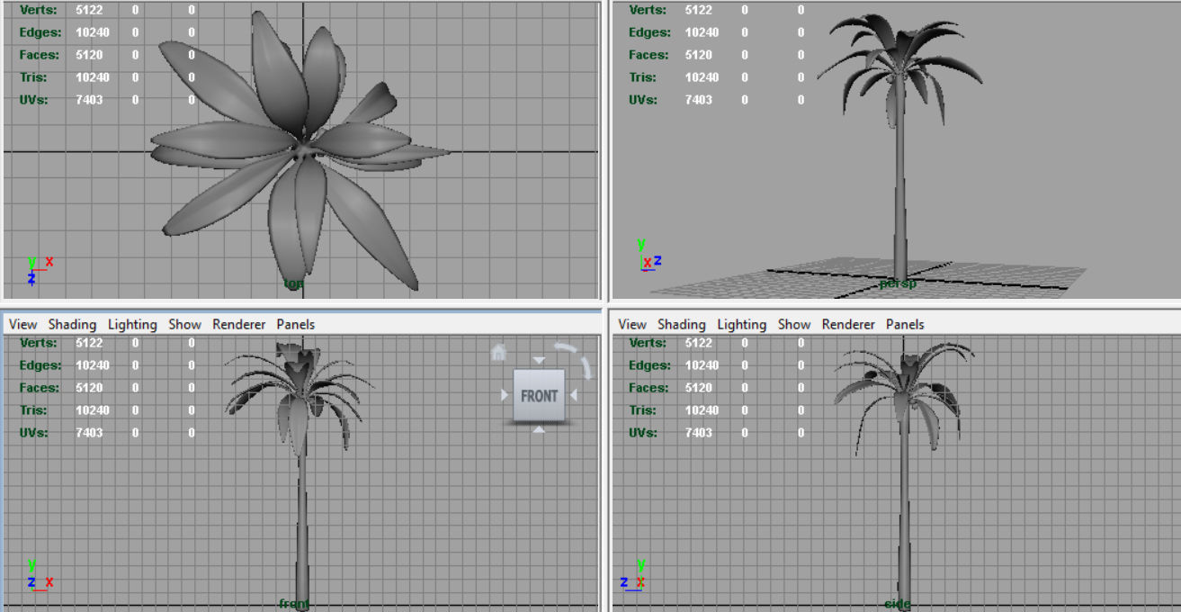 Palm Tree Low-poly 3D model_7