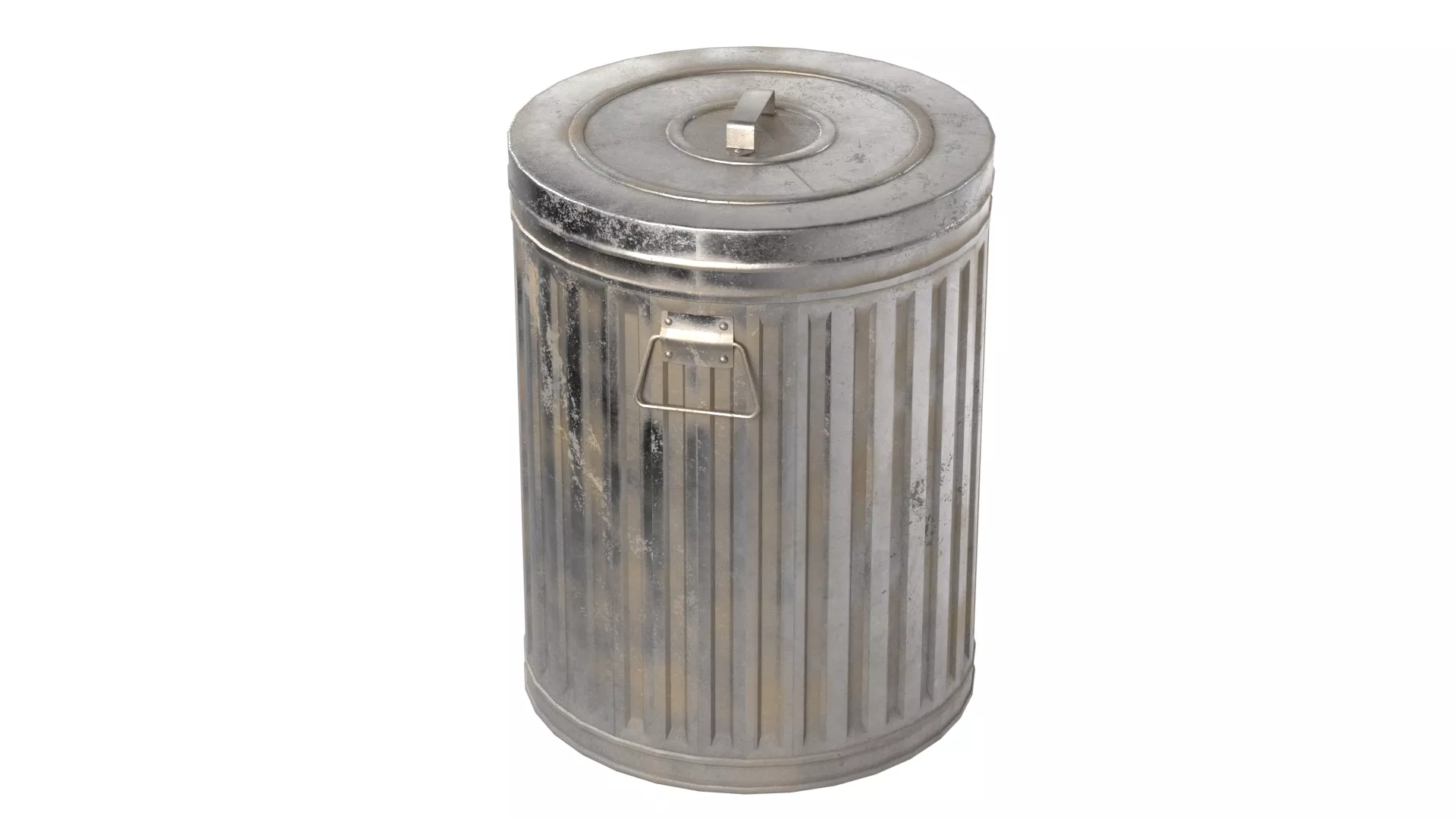 Trash Can Low-poly 3D model