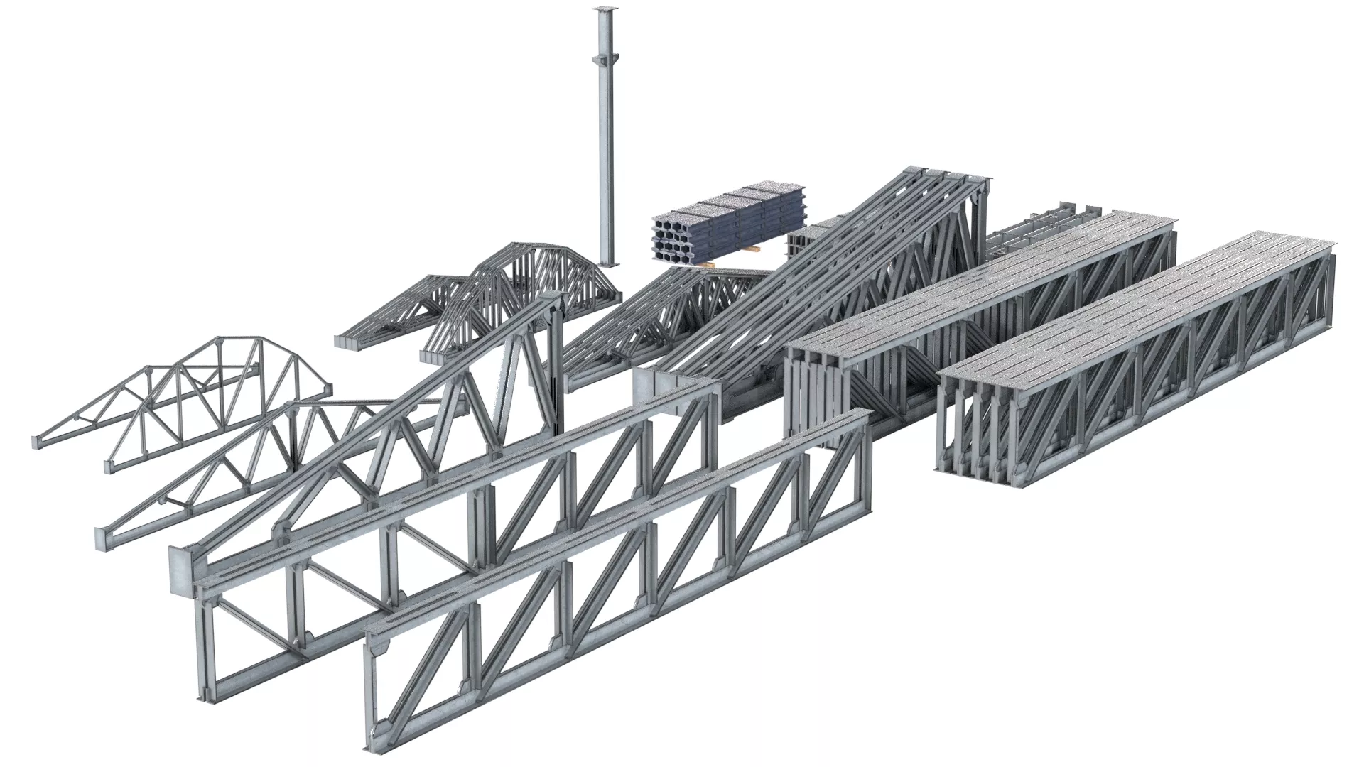 Industrial Truss Collection Low-poly 3D model