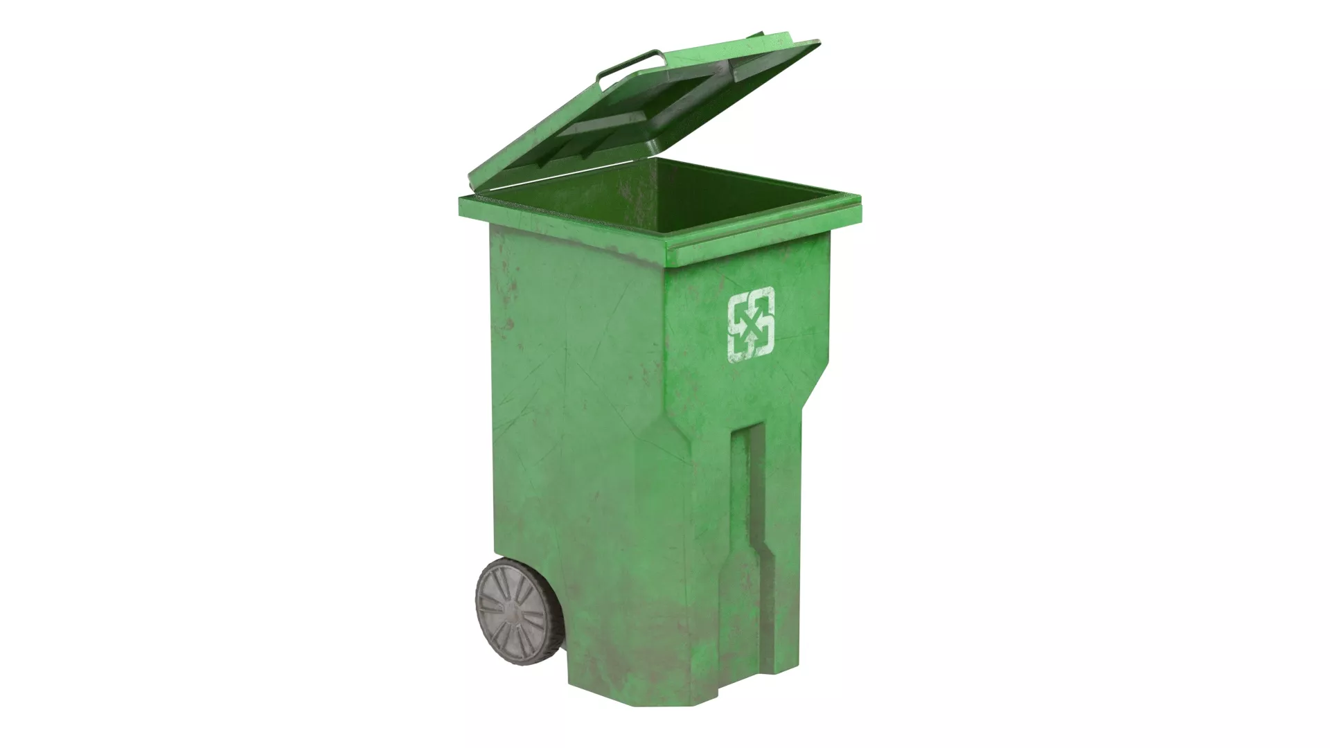 Wheel Waste Bin Low-poly 3D model