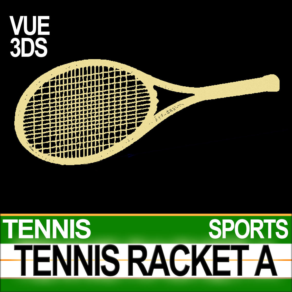 Tennis Racket A 3D model_5