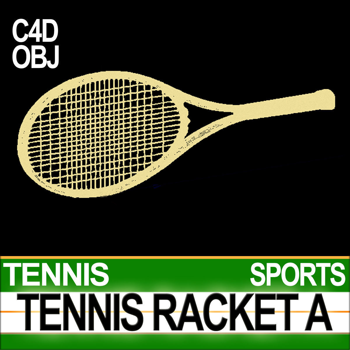 Tennis Racket A 3D model_4