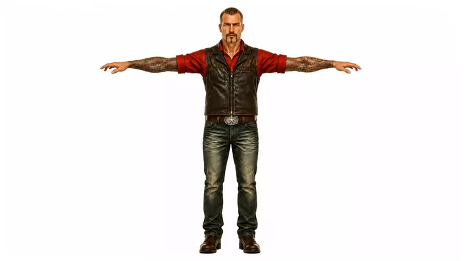 Realistic Gangster Character Rigged  Animated GameReady 