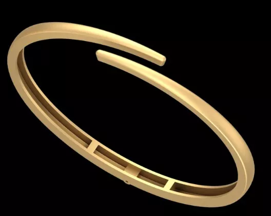 Minimal Open Bypass Cuff Bangle Bracelet Free 3D print model