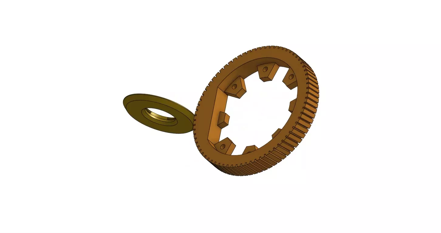 BMW E60 Front Wiper Gear and Wiper Axis Cap 3D print model